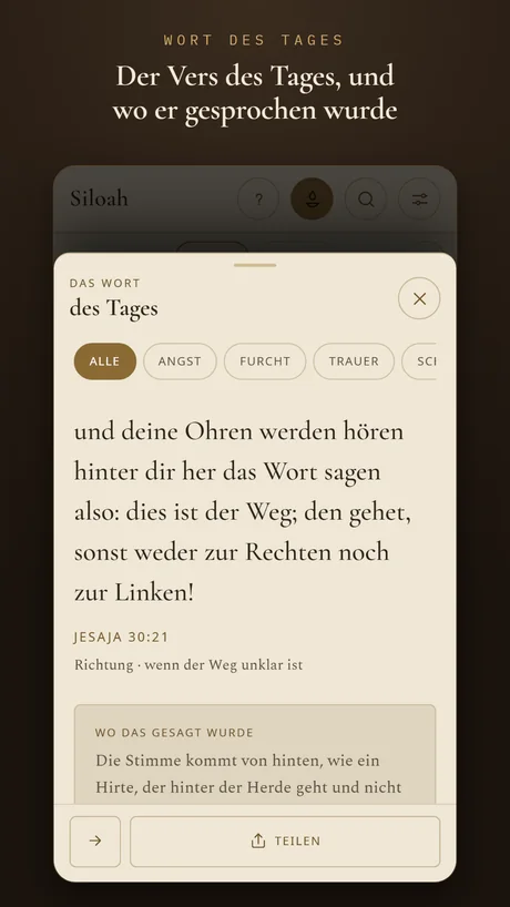 Der Vers des Tages, und wo er gesprochen wurde.
