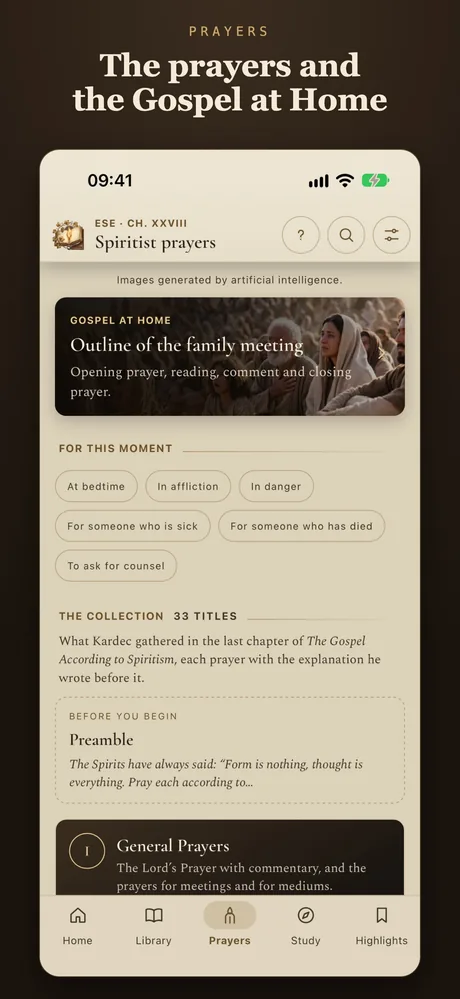 The prayers and the Gospel at Home.