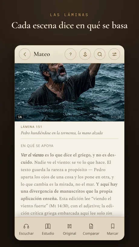 Cada escena dice en qué se basa.