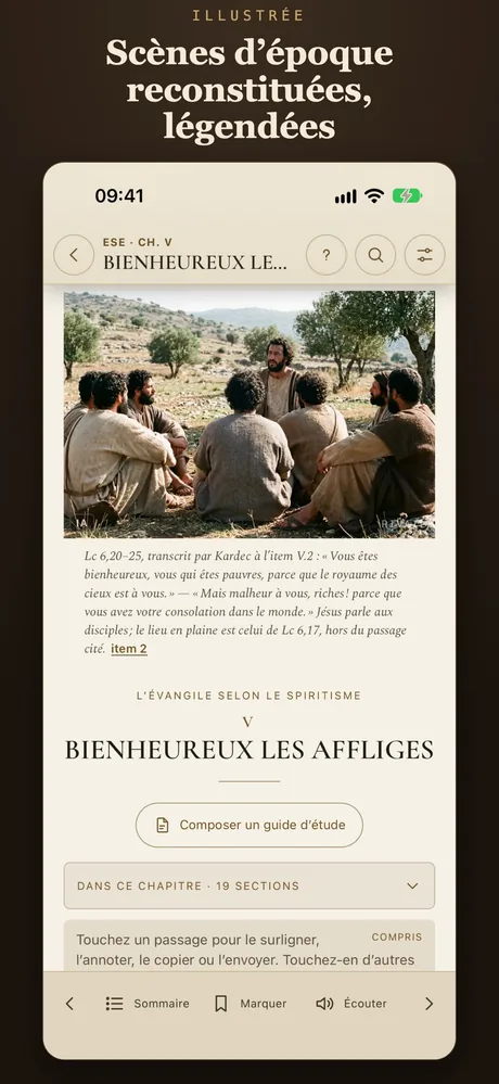 Scènes d’époque reconstituées, avec légende.