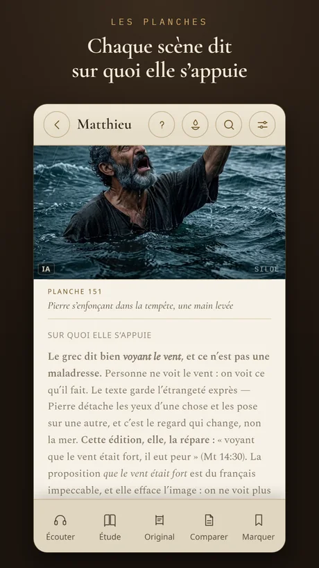 Chaque scène dit sur quoi elle s’appuie.