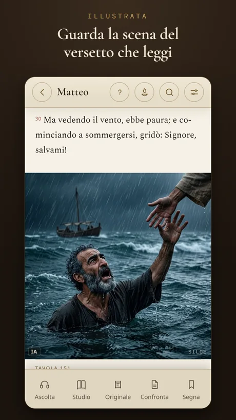 Guarda la scena del versetto che leggi.