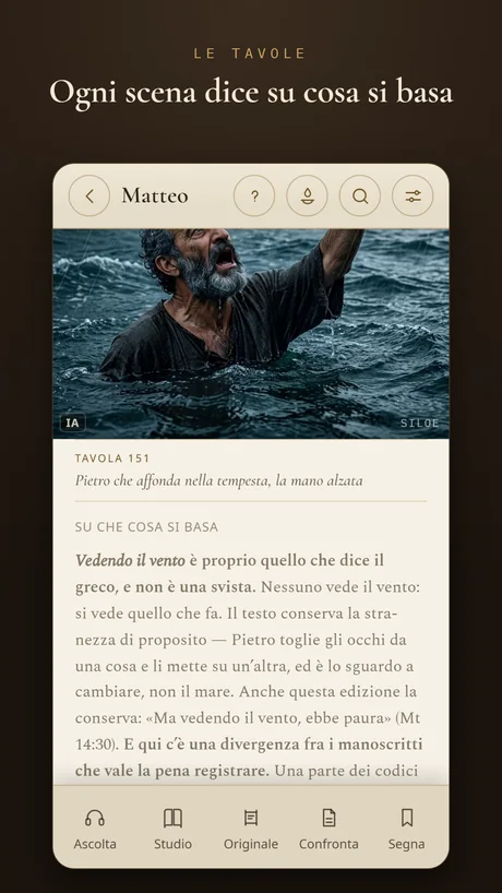 Ogni scena dice su cosa si basa.