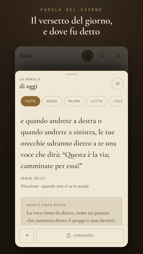 Il versetto del giorno, e dove fu detto.