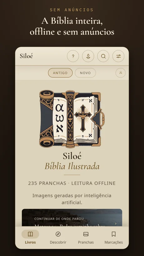 A Bíblia inteira, offline e sem anúncios.