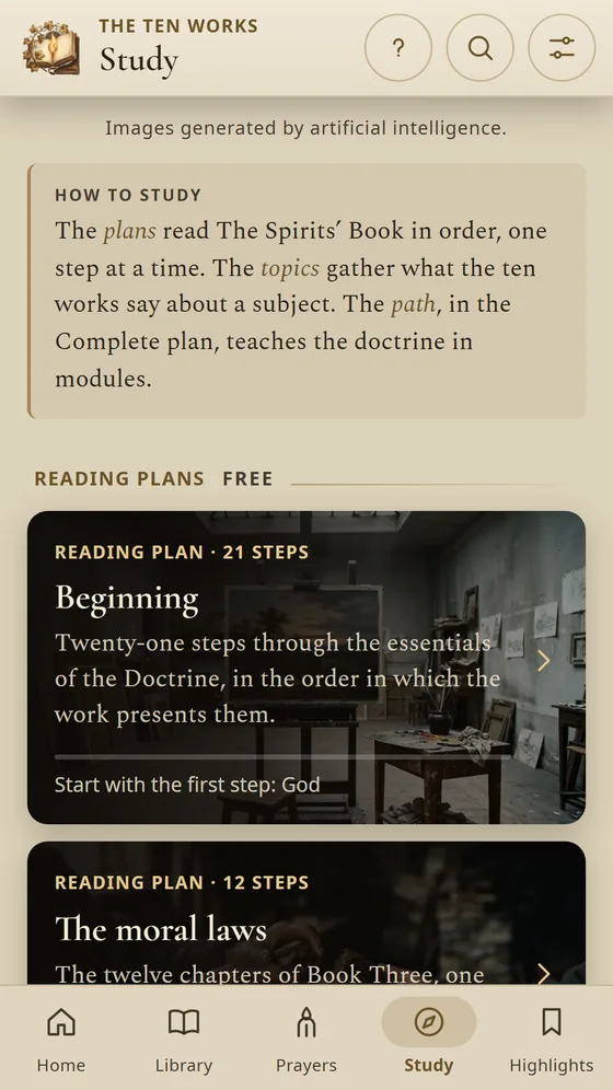 Study by theme, with the reading plans Getting Started and The Moral Laws.