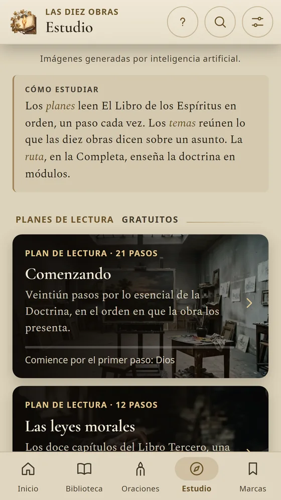 Estudio por temas, con los planes de lectura Empezando y Las leyes morales.