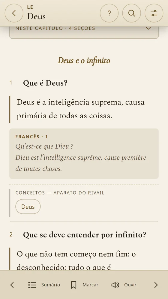 Pergunta de O Livro dos Espíritos com o original em francês logo abaixo.
